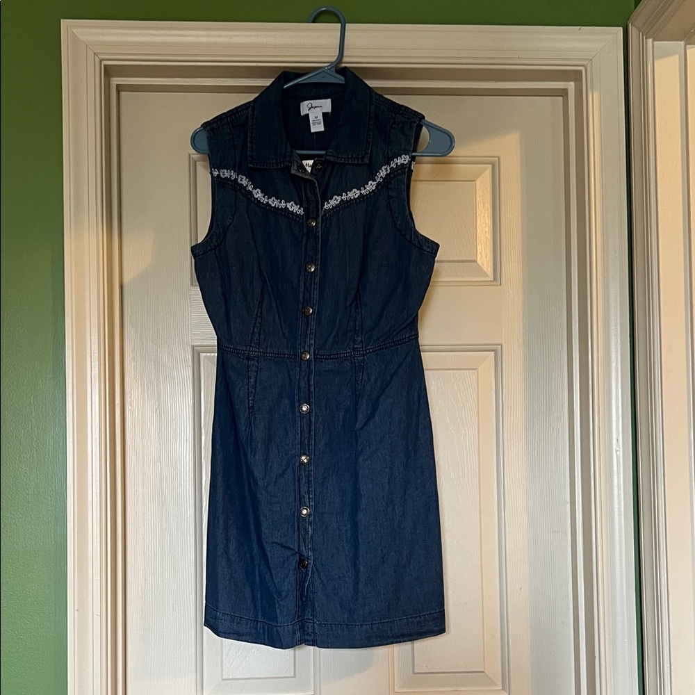 NWT Japna Denim Shirt Dress with Embroidered Yoke